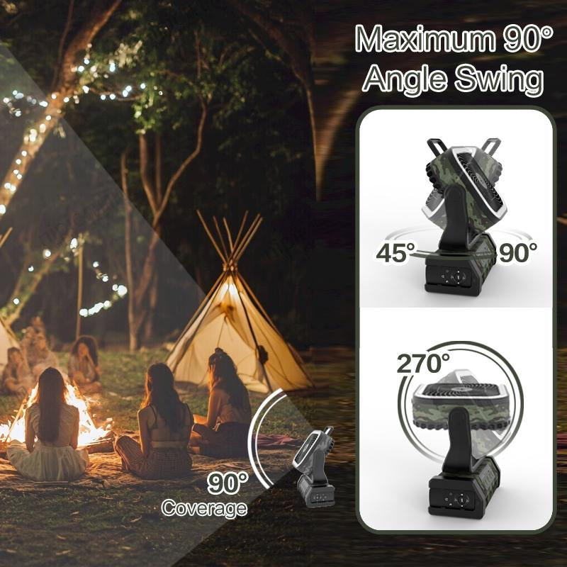 Portable 30000Mah Rechargeable Camping Fan with LED Light, Remote Control, 4 Wind Speeds, Ideal for Camping, Fishing, Traveling & Outdoor Adventure，Outdoorfun Multifunction