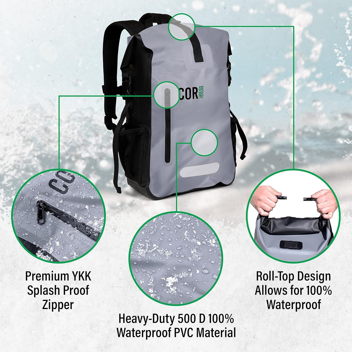 Waterproof Dry Bag Backpack with Padded Laptop Sleeve 25L & 40L Heavy Duty, Roll-Top Pack (Camo, 25L)